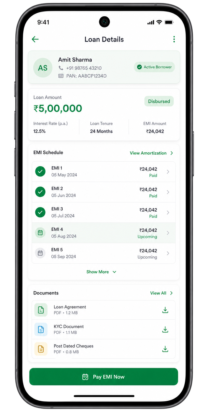 LoanApp app Loan Details screen